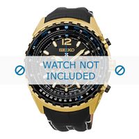 Horlogeband Seiko V175-0CK0 / SSC264P1 Leder Zwart 24mm - thumbnail