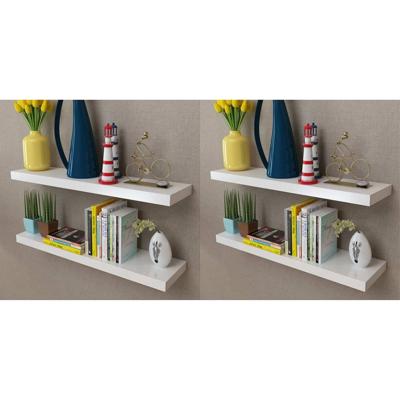 Wandplanken 4 st 80 cm wit