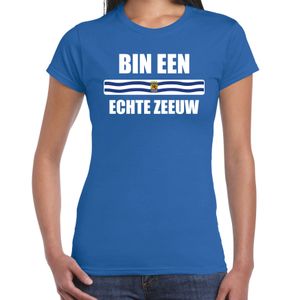 Zeeuws dialect shirt Bin een echte Zeeuw met Zeelandse vlag blauw voor dames 2XL  -