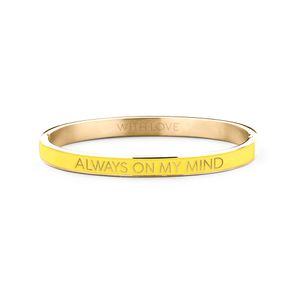 Key Moments 8KM BC0009 Stalen Bangle met Tekst Always on My Mind One-size Goudkleurig / Geel