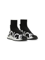 Dolce & Gabbana Kids baskets chaussettes à logo imprimé - Noir - thumbnail