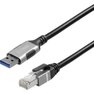 Maxtrack USB 3.2 Gen 1 (USB 3.0) / RJ45 Netwerk Adapter CAT 6 [1x USB 3.0 - 1x RJ45-stekker] 5 m Zwart