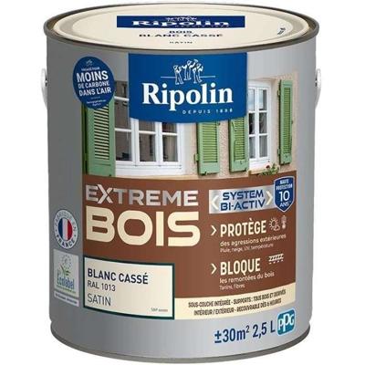 Extreme houtverf - Gebroken wit RAL 1013 satijn - RIPOLIN - 2,5 L