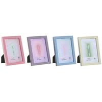 Fotolijsten Home ESPRIT Blauw Groen Kristal Hout MDF Stads (4 Stuks)