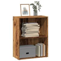 Boekenkast 60x30x77 cm bewerkt hout oud houtkleurig