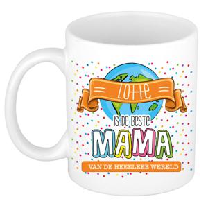 Naam mok mama Lotte - wit - de beste - keramiek - 300 ml - Moederdag/verjaardag