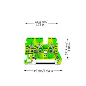 WAGO 870-687 Aardingsklem 5 mm Spanveer Toewijzing: Terre Groen, Geel 100 stuk(s)