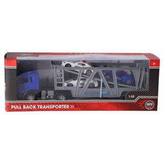 Rapid Wheels vrachtwagen pull back diecast met 3 auto&apos;s
