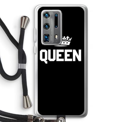 Queen zwart: Huawei P40 Pro Plus Transparant Hoesje met koord