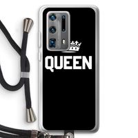Queen zwart: Huawei P40 Pro Plus Transparant Hoesje met koord