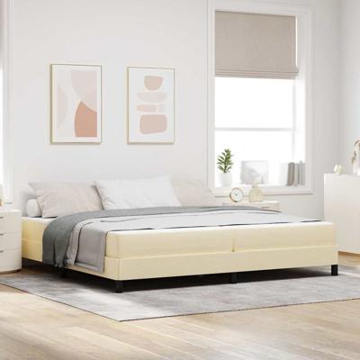 Boxspring bed met matras Crème 200 x 200 cm Stof