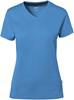 Hakro 169 COTTON TEC® Women's V-neck shirt - Malibu Blue - S