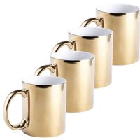 4x Gouden bekers/mokken metallic 350 ml