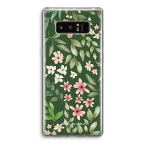 Botanical green sweet flower heaven: Samsung Galaxy Note 8 Transparant Hoesje