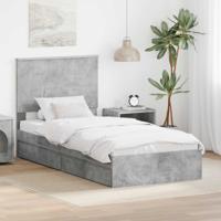 Bedframe met lade Beton Grijs 75 x 190 cm Bewerkt hout