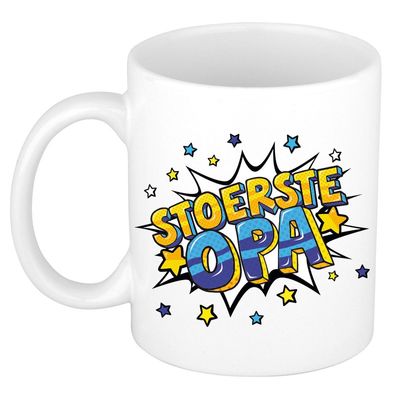Stoerste opa cadeau mok / beker wit 300 ml Stoerste opa cadeau mok / beker wit 300 ml