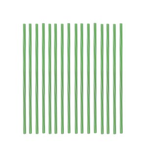 Herbruikbare rietjes - 100x - Groen/wit - Kunststof - 22 cm