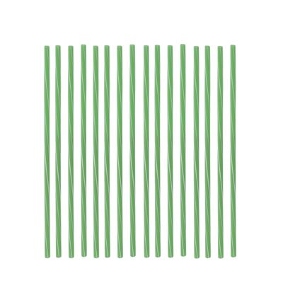 Herbruikbare rietjes - 100x - Groen/wit - Kunststof - 22 cm
