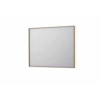 INK SP32 spiegel - 100x4x80cm rechthoek in stalen kader incl indir LED - verwarming - color changing - dimbaar en schakelaar - geborsteld koper 8410064