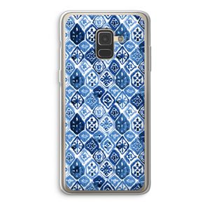 Blauw motief: Samsung Galaxy A8 (2018) Transparant Hoesje