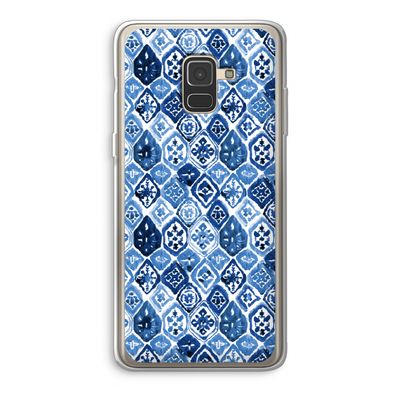 Blauw motief: Samsung Galaxy A8 (2018) Transparant Hoesje