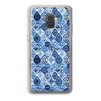 Blauw motief: Samsung Galaxy A8 (2018) Transparant Hoesje