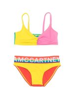 Stella McCartney Kids bikini colour block à bande logo - Rose - thumbnail