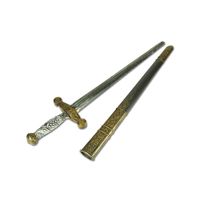 Verkleed middeleeuws ridder zwaard 45 cm goud/zilver   -