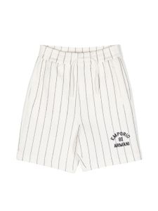 Emporio Armani Kids short à logo brodé - Blanc