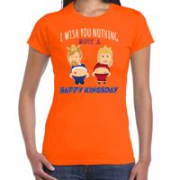 Koningsdag verkleed T-shirt voor dames - Happy Kings day - oranje - feestkleding - thumbnail