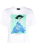 Emporio Armani t-shirt en coton à imprimé graphique - Blanc