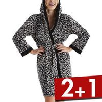 Damella Velour Leo Hoodie Robe - thumbnail