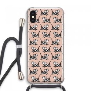 Zwarte poes: iPhone XS Max Transparant Hoesje met koord