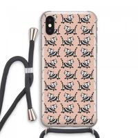 Zwarte poes: iPhone XS Max Transparant Hoesje met koord