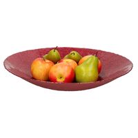 Decoratie schaal/fruitschaal van glas rood rond D40 x H7 cm