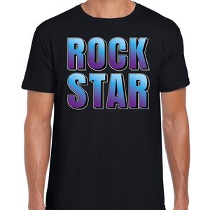 Rockstar fun tekst  / verjaardag t-shirt zwart voor heren 2XL  -