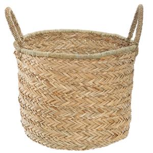 Opbergmand Opra - rond - riet - naturel - 28 x 34 cm - opvouwbaar - decoratie mand