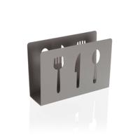 Servethouder Versa Grijs Metaal Keramisch Staal Ijzer 4,5 x 10 x 15 cm Bestekken