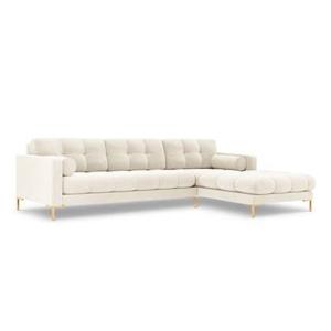 Cosmopolitan Design Bali Hoekbank met Chaise Longue Rechts - Lichtbeige / Goud