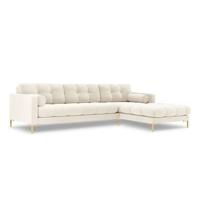 Cosmopolitan Design Bali Hoekbank met Chaise Longue Rechts - Lichtbeige / Goud