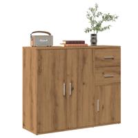 Dressoir 91x29,5x75 cm bewerkt hout artisanaal eikenkleurig