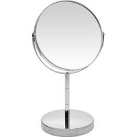 Make-up spiegel - zilver - rond - dubbelzijdig - 14 x 26 cm