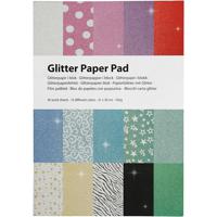 Creativ Company Glitterpapier Blok A4 150gr, 30 Vellen