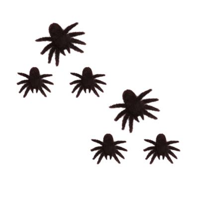 Halloween nep spinnen - 6x stuks - 8 x 10 cm - zwart - harige nep spinnen