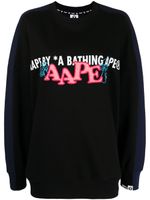 AAPE BY *A BATHING APE® sweat à logo imprimé - Bleu - thumbnail