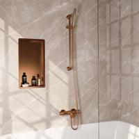 Opbouwset Bad- en Douchekraan Brauer Carving Thermostatisch Geborsteld Koper (Alle Opties)