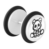 Fake plug met lieve skeletjes-design Acryl / Chirurgisch staal 316L Fake Piercings