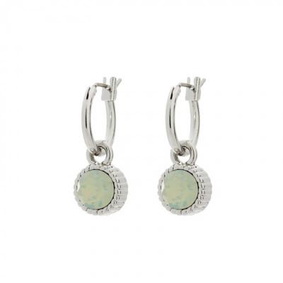 Biba Hang Oorbellen Zilver met Swarovski Steentje Chrys. Opal