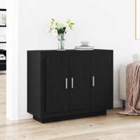 Dressoir Zwart 92 x 35 x 75 cm Bewerkt hout