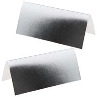 Naamkaartjes/plaatskaartjes metallic - Bruiloft - zilver - 20x stuks - 7 x 3 cm